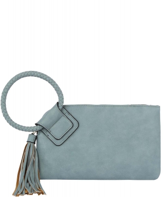 Fashion Handcufee Tassel Wristlet Clutch JYM-0346 DUSTY BLUE